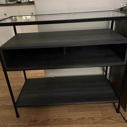 Grey TV Stand Storage
