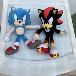 Sonic & Shadow Plushies - $20