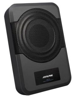 Alpine 8" Amplified Subwoofer (PWE-S8) 120W Compact Powered 8" Car Subwoofer for Under or Behind The Seat