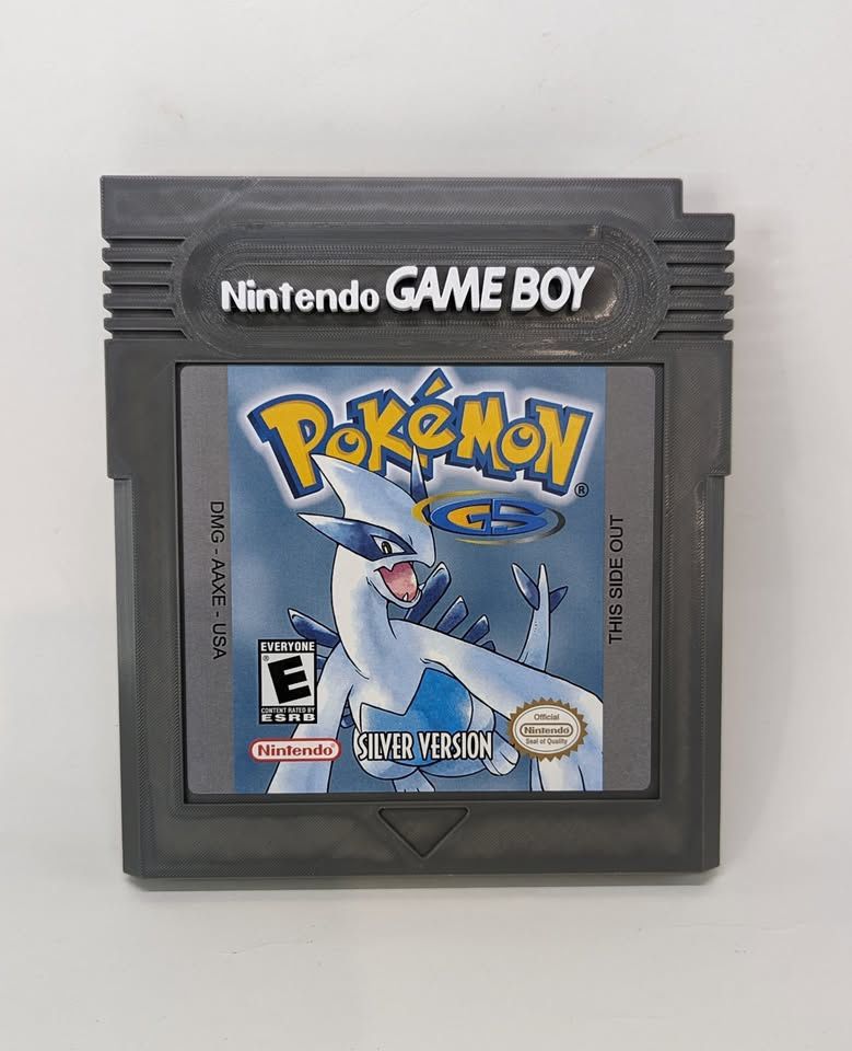 New 3D Printed Pokemon Game Boy Cartridge - Silver