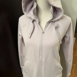 Athleta Triumph Hoodie Jacket Sweatshirt Zip Stretch Lavender Women's Size Small