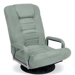 Best Choice Products Swivel Gaming Chair 360 Degree Multipurpose Floor Chair Rocker for TV, Reading, Playing Video Games w/Lumbar Support, Armrest Han