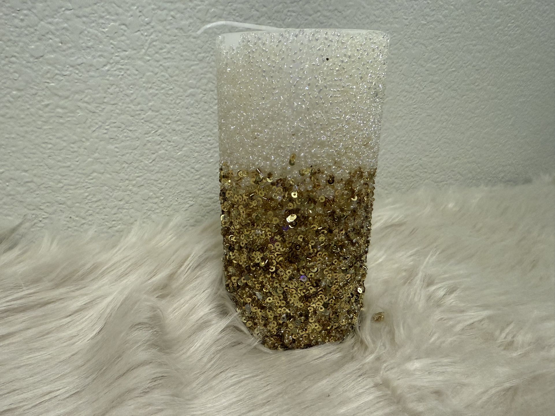 3X6 Natural Gold Ombre pillar Candle