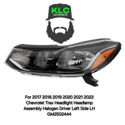 For 2017 2018 2019 2020 2021 2022 Chevrolet Trax Headlight Headlamp Assembly Halogen Driver Left Side LH GM(contact info removed)