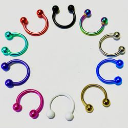 Horseshoe Ring Hoop 16g 8mm 5/16" Lip Ear