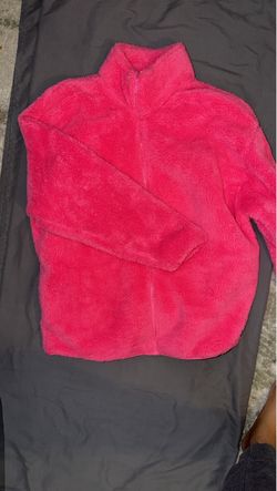 Pink Fuzzy Zip-Up Fleece Jacket