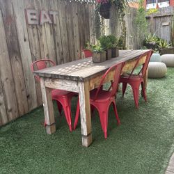 Patio Rustic Table and 4 Chairs