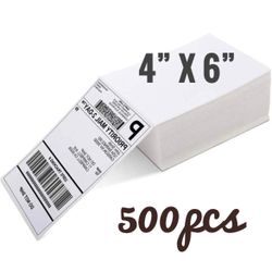 500pcs Fanfold 4x6 Thermal Labels