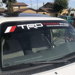 Toyota TRD Windshield Banner For Tacoma, Tundra, 4Runner, FJ Cruiser, Sequoia, Highlander And More. Any Size Any Color. 