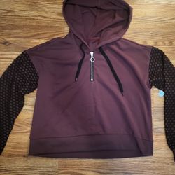 Hoodie With Fishnet Arms