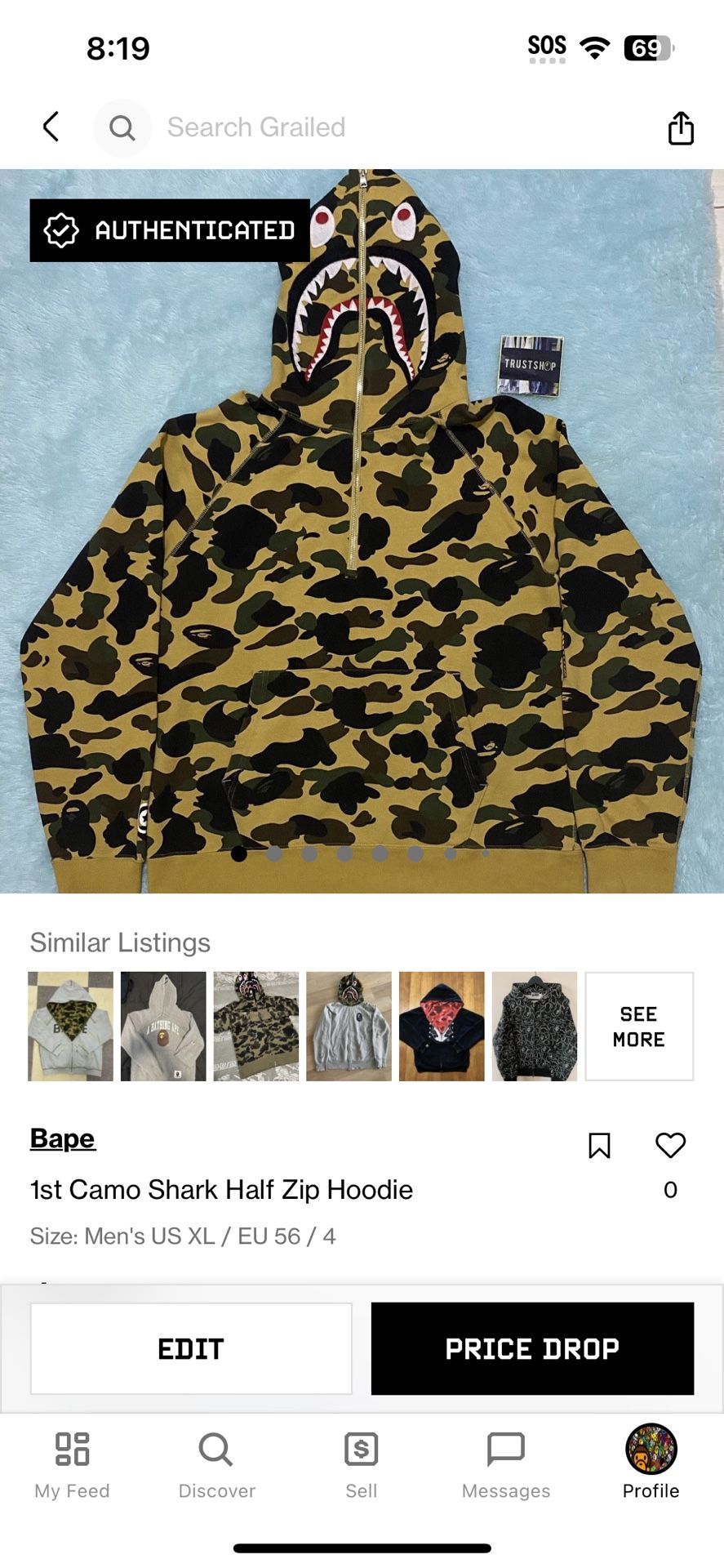 Bape 1st Camo Half Zip Hoodie