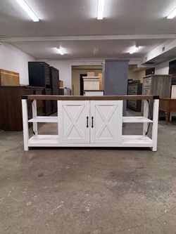 Rustic Farmhouse White Modern TV Stand / Sideboard / Buffet