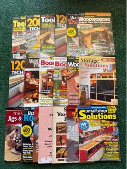 Lot of 19 Woodworking Magazines! Tools & Jigs, Woodworking Projects, Bookcases