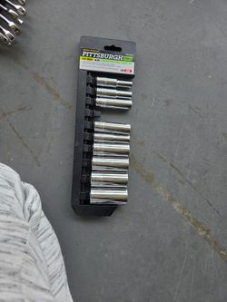 3/8 Drive 10 Piece Chrome Deep Well Socket Set SAE
