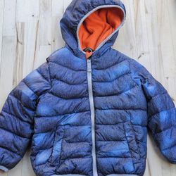 3T, Snozu, Toddler, Blue & Orange, Down Filled,  Hooded Jacket, Puffer, Unisex 

