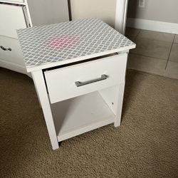 white nightstand / side table