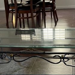 Beautiful Metal and Beveled Glass Coffee Table”