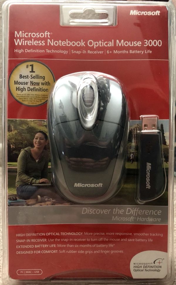 Brand New Microsoft Wireless Notebook Optical Mouse 3000 For