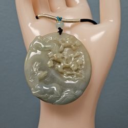 Natural Burmese Jadeite oversized pendant