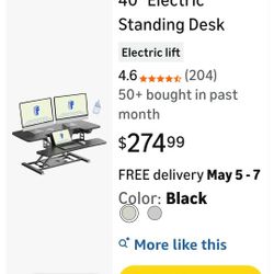 NEW 40" ELECTRIC MOTOR FLEXISPOT COMPUTER RISER 