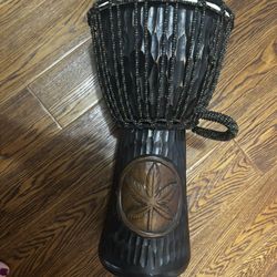Bongo Drum Tall African With Weed Sign On Both Sides