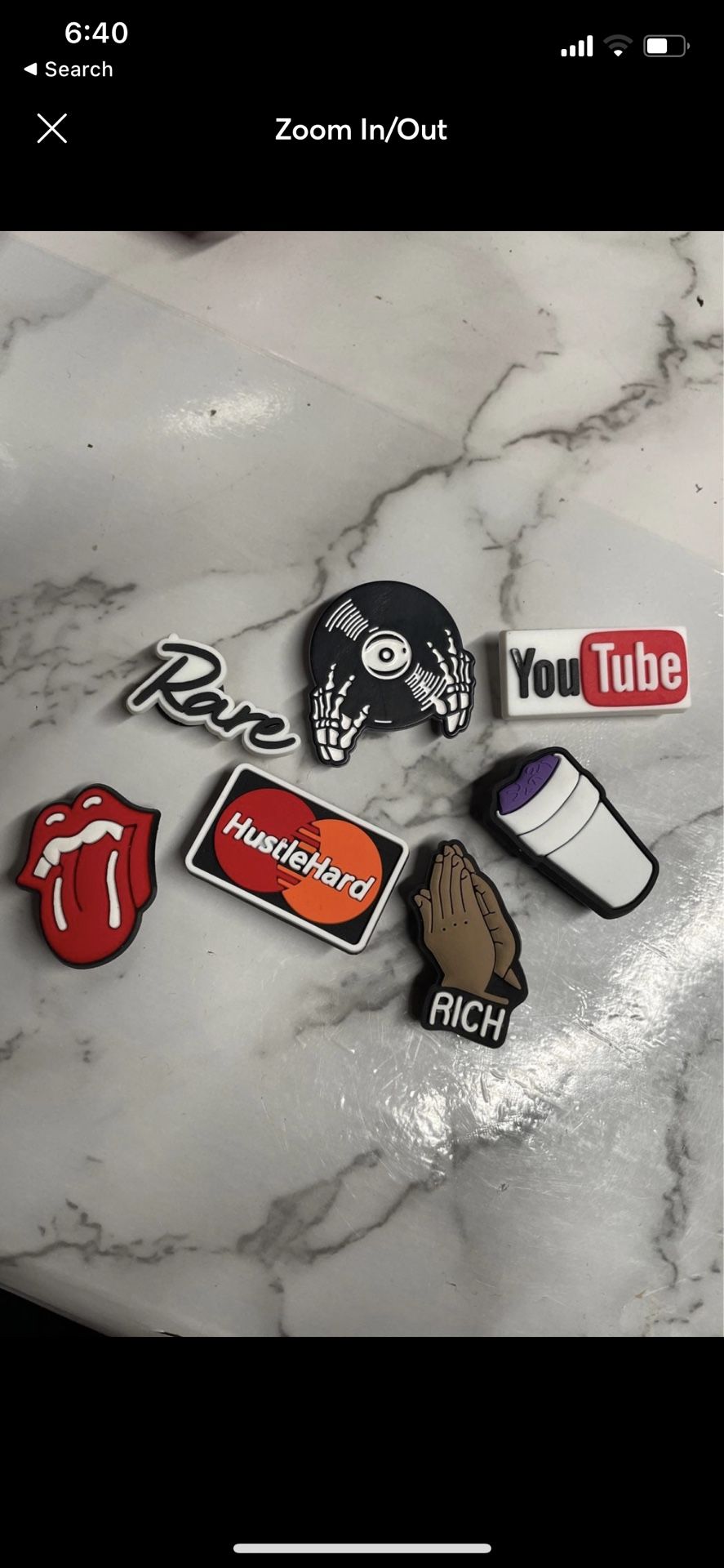 7 Pc Hip hop/Hustle croc charms Jibbitz set