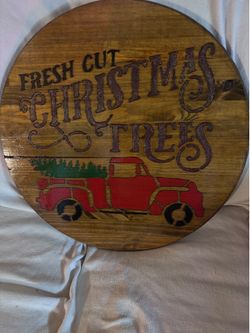 Handmade wooden Christmas door hanger
