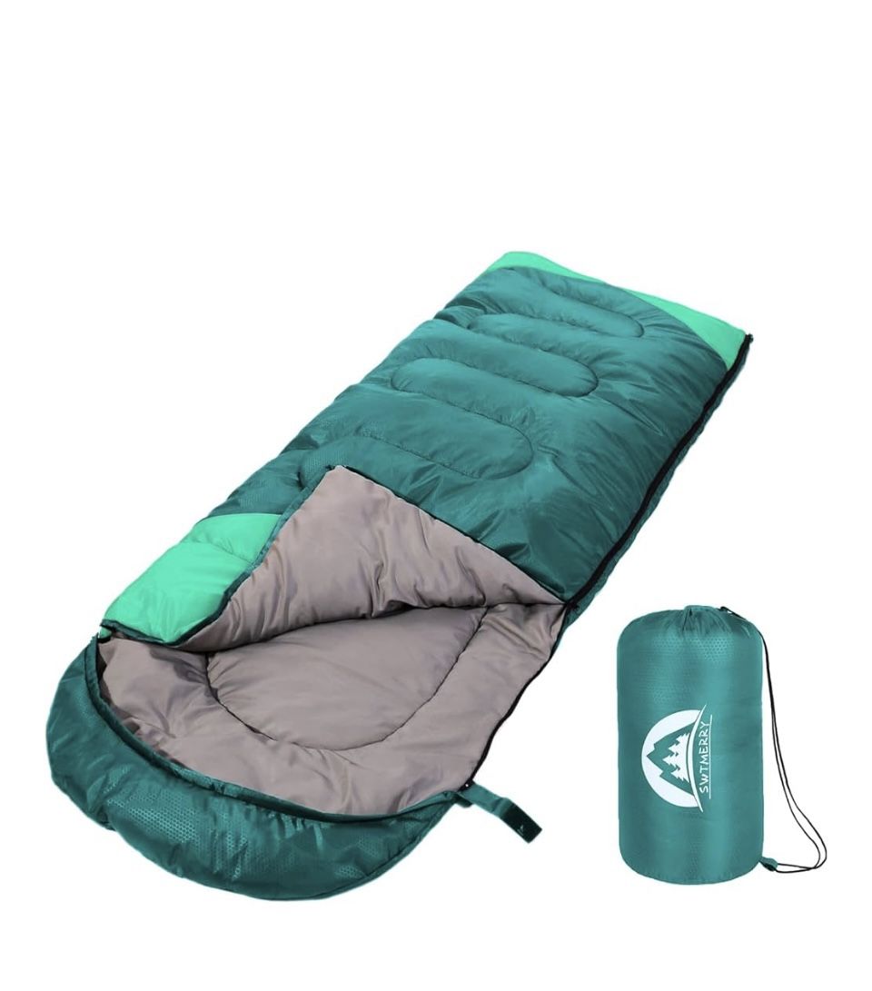 Sleeping Bag 3 Seasons (Summer, Spring, Fall) Warm & Cool Weather - Lightweight,Waterproof Indoor & Outdoor Use for Kids, Teens & Adults for Hiking an