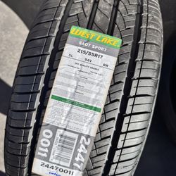 Single (1) 215 55 17 Westlake all season tire 