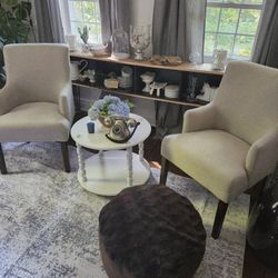 Side 2 Chairs, Coffee Table And Ottoman 