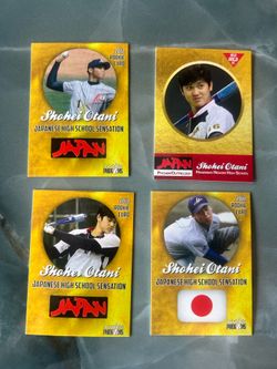 2012 Shohei Ohtani Otani Rookie HANAMAKI HIGASHI & JAPAN HIGH SCHOOL 4 Card Lot