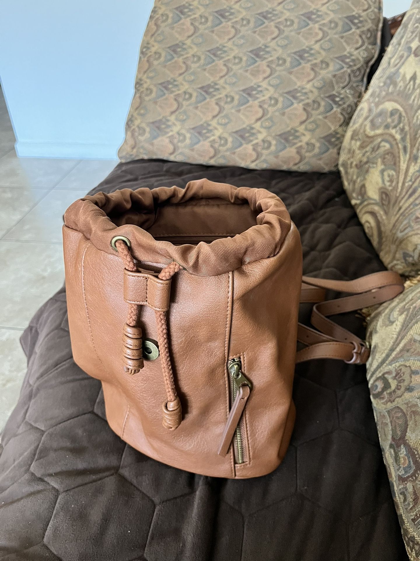 Leather Mini Backpack Bag