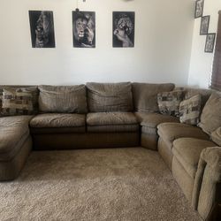 LaZboy Sectional With Bed And Recliner 