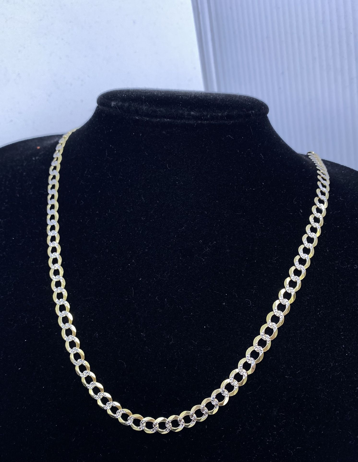 $2625 Two Tone Gold Cuban Chain Necklace