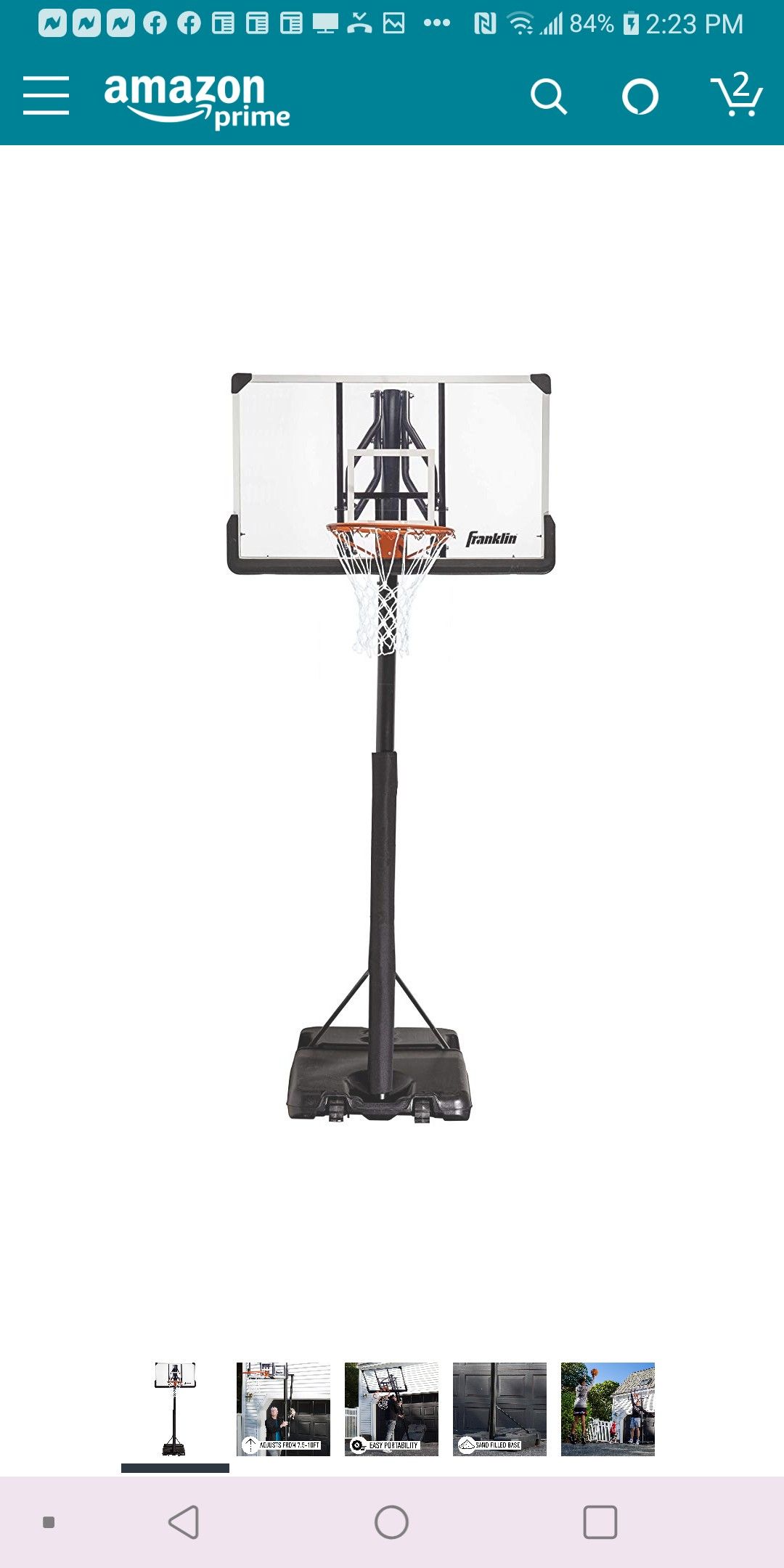 Franklin Sports Portable Basketball Hoop – Authentic Street Basketball – Adjustable Basketball Hoop with Rolling Mechanism