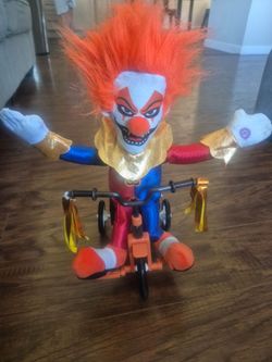 HOME ACCENTS HOLIDAY Animated Tricycle Clown-Gemmy