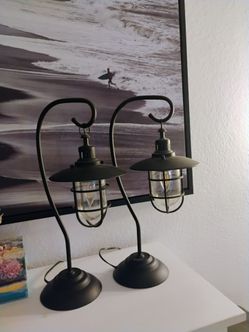 Nautical black matte lamps