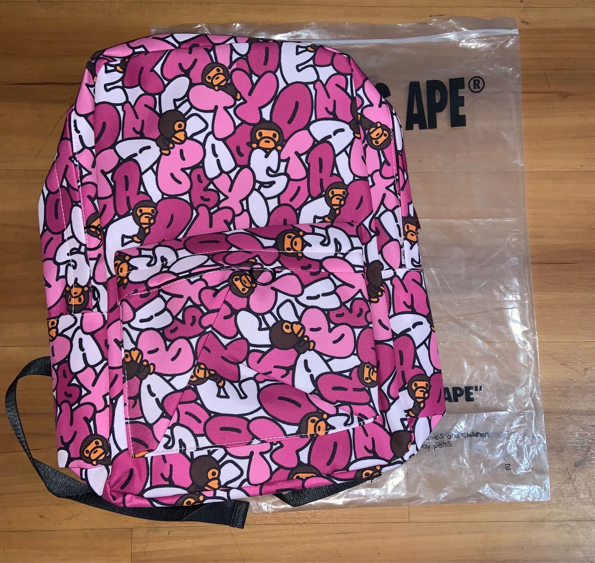 Pink bape backpack