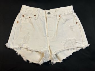 501 Levi’s Strauss Woman’s Denim Shorts White 12/in W 12/in L