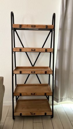 Five tier ladder bookcase