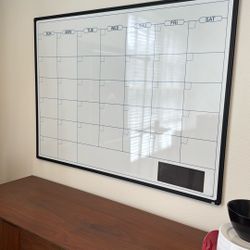 Large Wall-Mounted Monthly Whiteboard Calendar + Markers