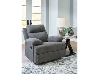 Side-Swipe Charcoal Rocker Recliner
