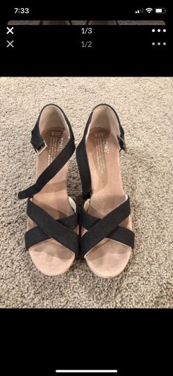 Toms Black wedge shoes - 7.5