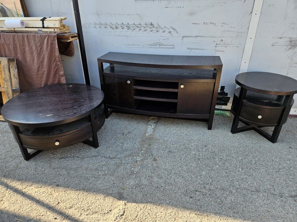 Living Room Furniture. Tv Stand, Coffee Table And Side Table