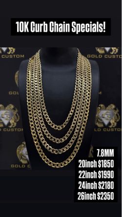 10KT Diamond Cut Curb Chain Special
