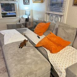 Loveseat with additional attachment to make large couch