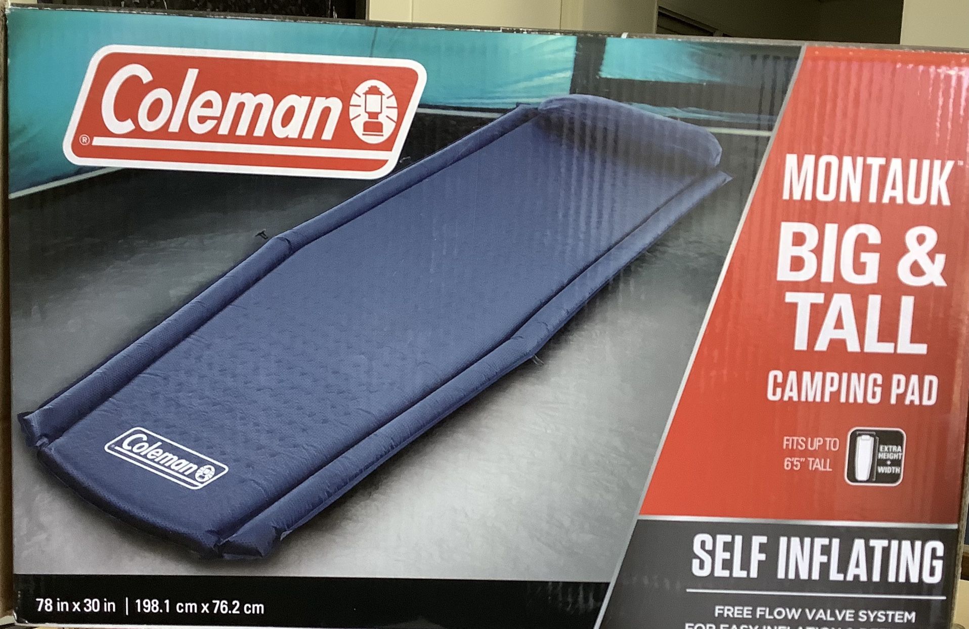 Coleman Montaukâ„¢ Big and Tall Self-Inflating Sleeping Pad, Blue Nights .
