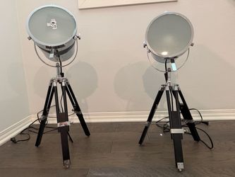 Handcrafted Modern Chrome Tripod Floor Lamp