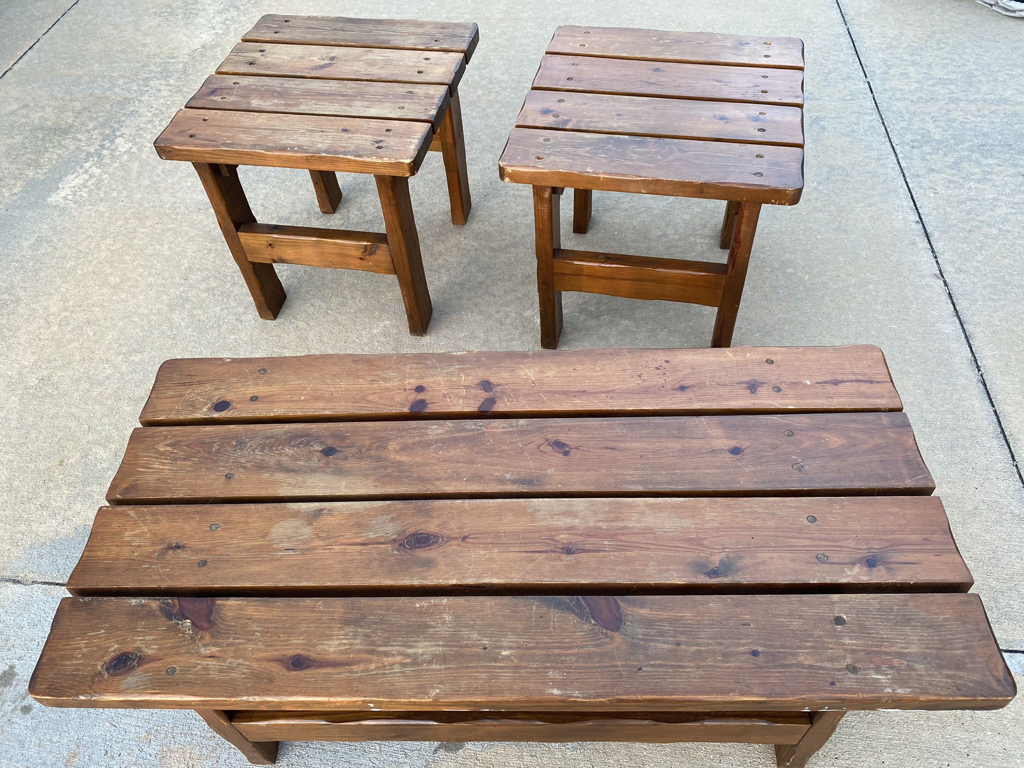Real Wood Coffee Table/ 2 End Tables