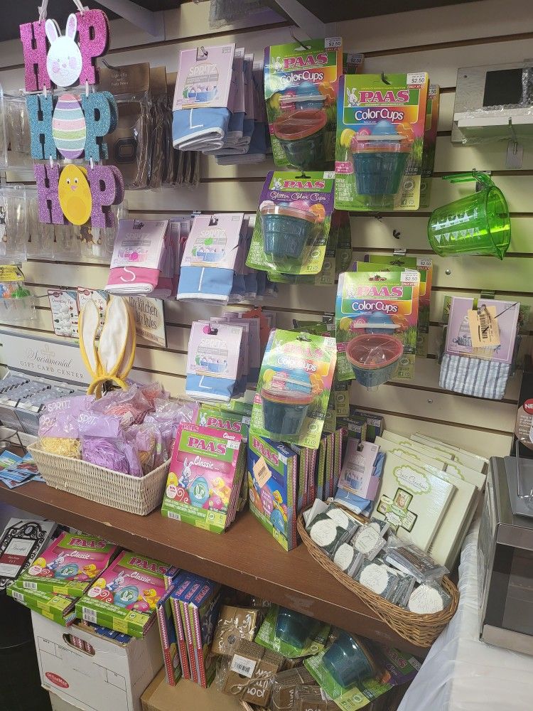 Easter grass 50 cents Easter egg coloring 50 cents Easter basket liner 50 cents